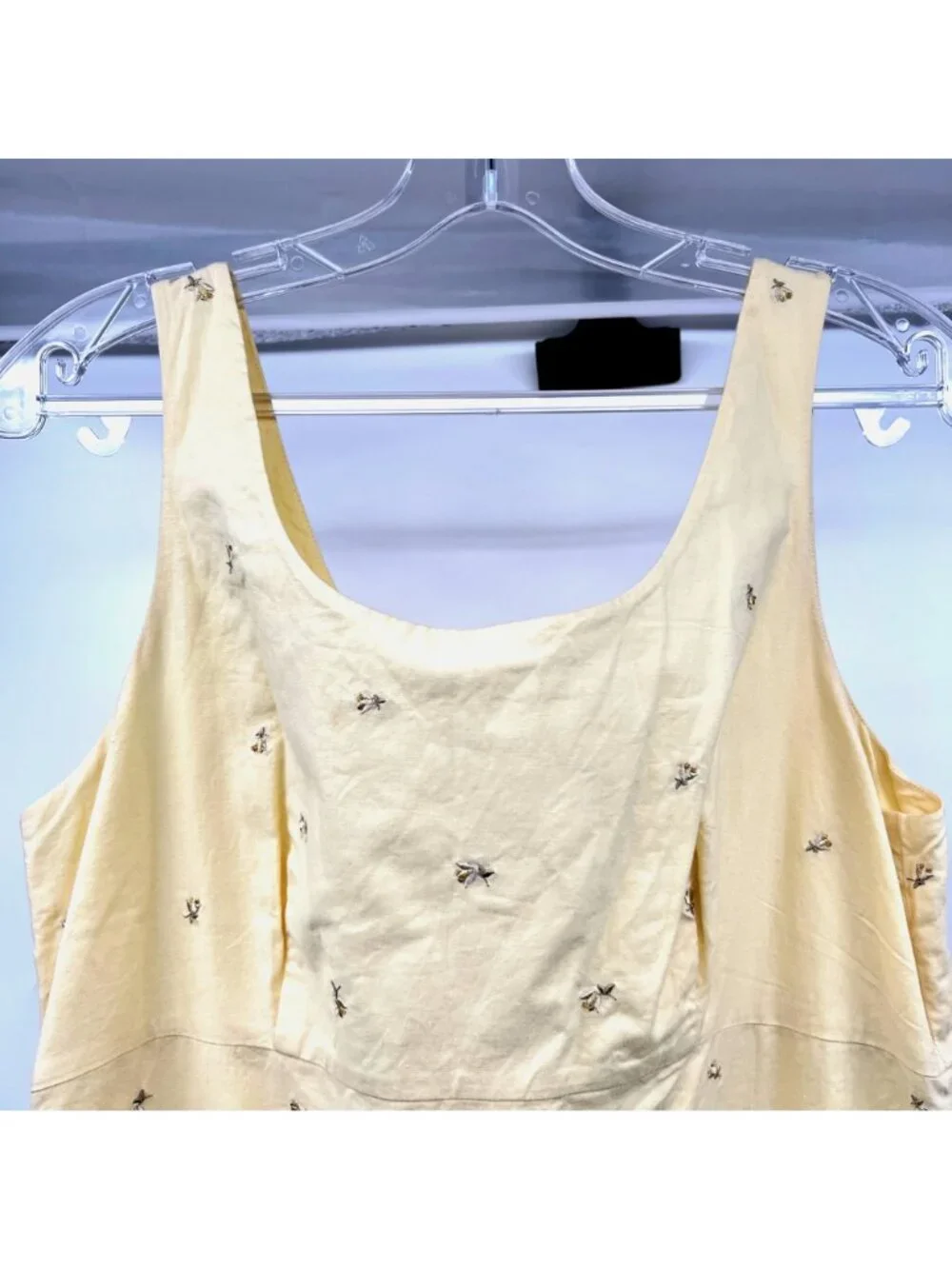 J.Crew Sleeveless Sundress Yellow/Multi Embroidered Floral Size 8
